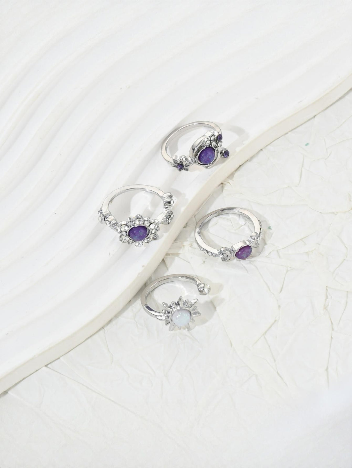 Colored Gemstone Ring Set