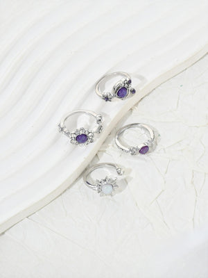 Colored Gemstone Ring Set