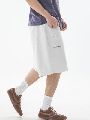 Hole Denim Five Points Shorts