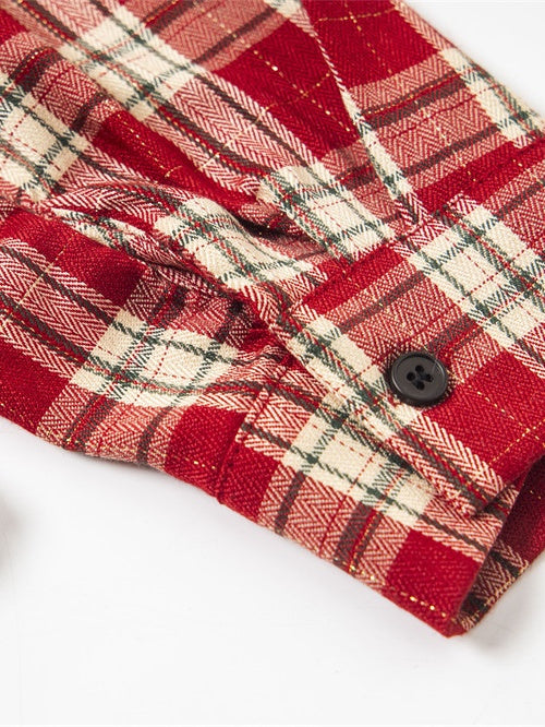 Punk Loose Plaid Printed Letters Plaid Long-sleeved Shirt