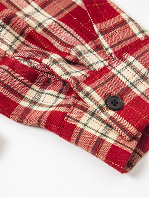 Punk Loose Plaid Printed Letters Plaid Long-sleeved Shirt