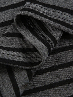 Dark Gray Contrasting Colors Stripes T-shirts