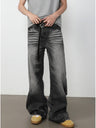 Retro Washed Patchwork Distressed Jeans