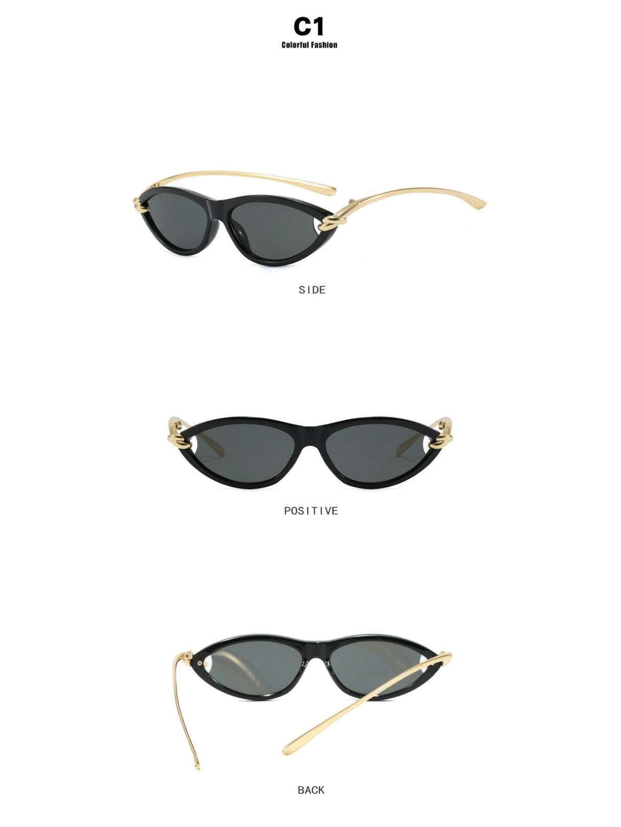 Cat-eye Knot Oval Sunglasses