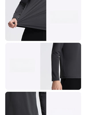 Sports Long Sleeve Base Layer Stand Collar POLO