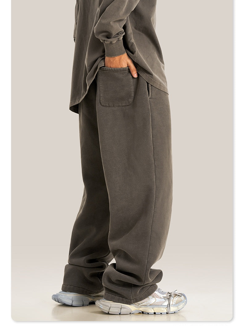 Loose Plush Straight Knitted Sweatpants