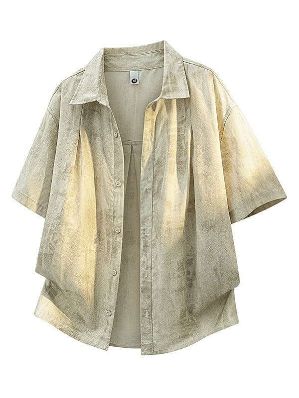 Tie-dye Loose-fit Flax Shirts