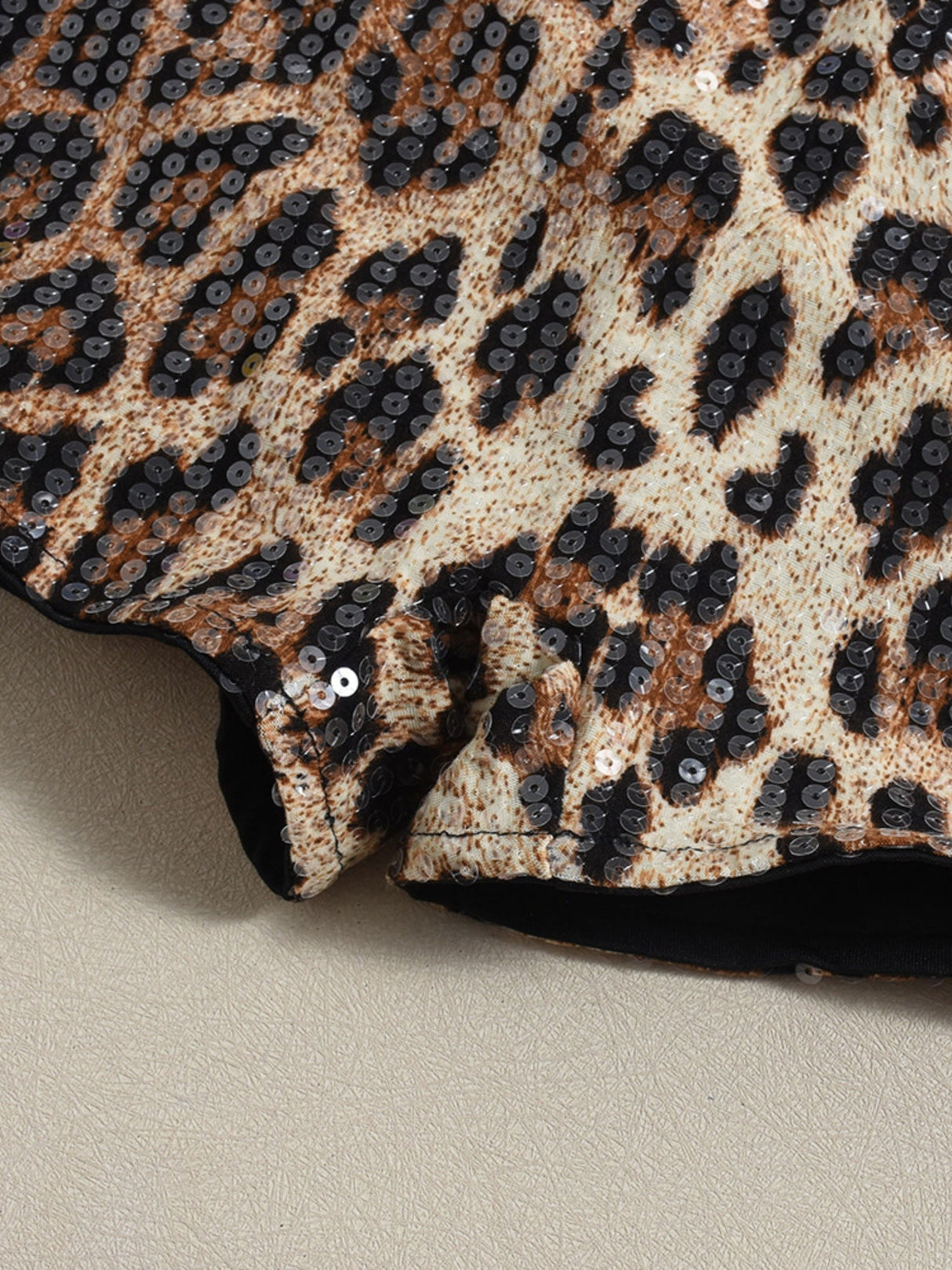 Liber Leopard Print Sequins Leopard Print Jumpsuits&Bodysuits