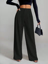 Solid Color Loose Button-down Suit Trousers