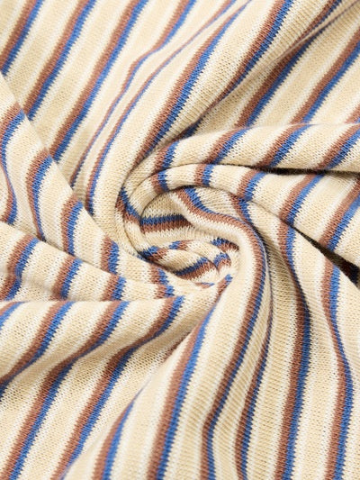 Retro Color-blocked Stripes Boxy POLO Shirt