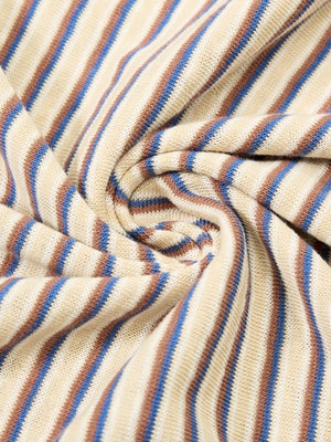 Retro Color-blocked Stripes Boxy POLO Shirt