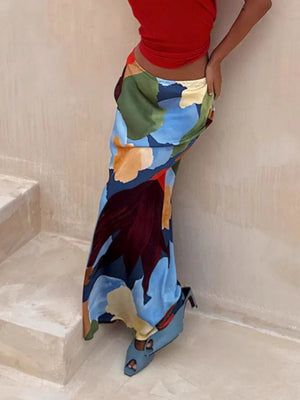 Printed Color Hip-hugging Parties Skirts