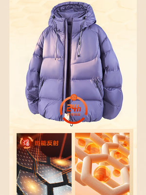 Light Outdoor Thickening Keep Warm Hooded Cotton Clothes Coat