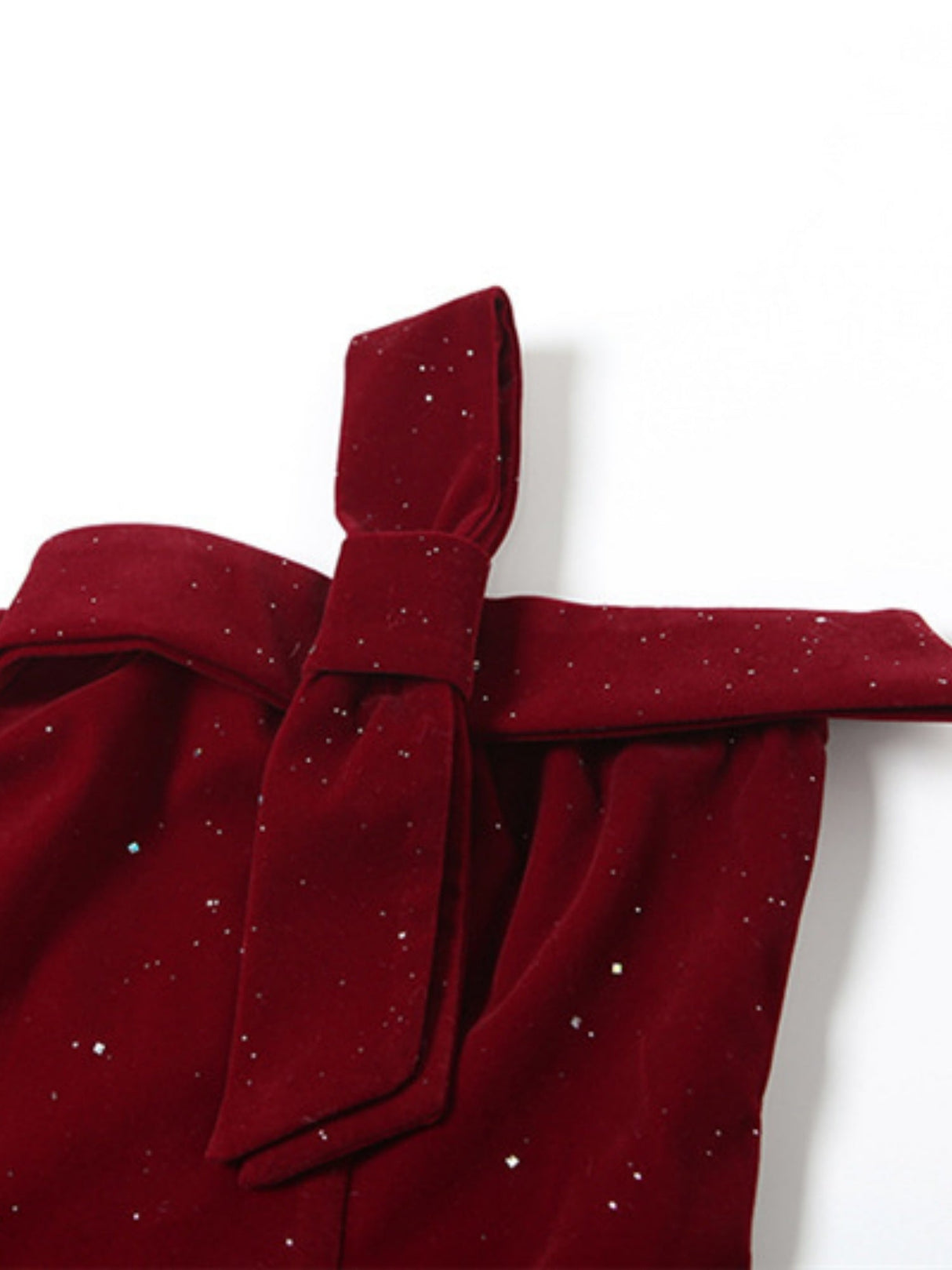Robes courtes et mini à paillettes de Noël, dos nu, bustier, nœud et fermeture éclair