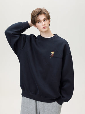 Liber Autumn Men's Embroidered Pattern Pattern Sweatshirts