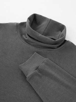 Wool Turtleneck Ins Slim Blended Straight Shoulders Long-sleeved T-shirt