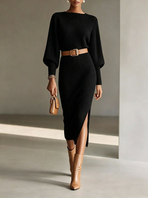 French-style Elegant Off-the-shoulder Long-sleeved Sweater
