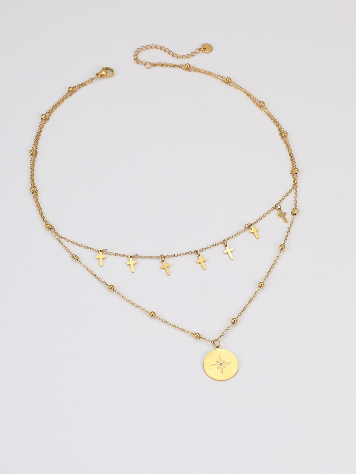 Cross Round Pendant Necklace