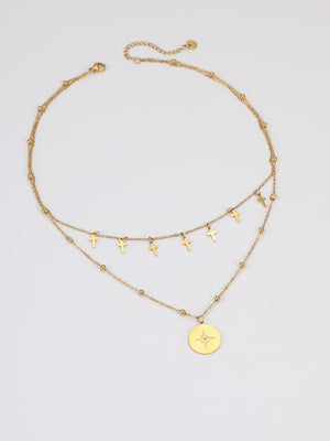 Cross Round Pendant Necklace