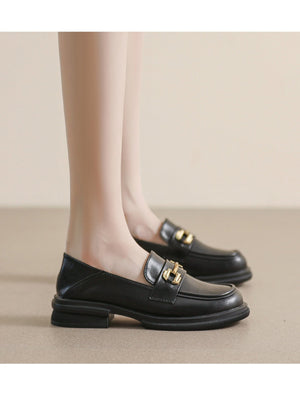 Liber Spring and Autumn Thick-soled Metal Buckle Women's Loafers