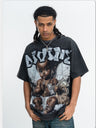 Washing Water Retro Angel Child Printed Loose-fit T-shirts