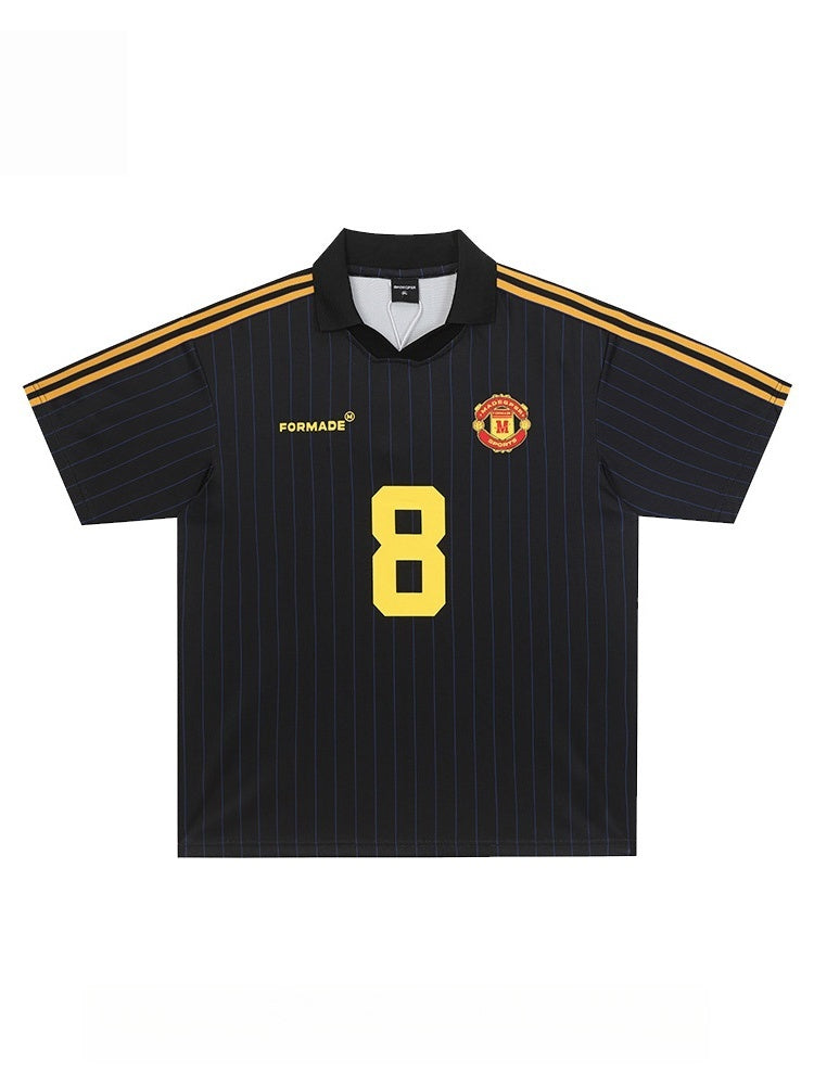 Retro Football Stripes Polo Shirt