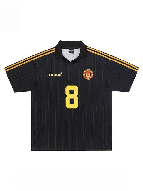 Retro Football Stripes Polo Shirt