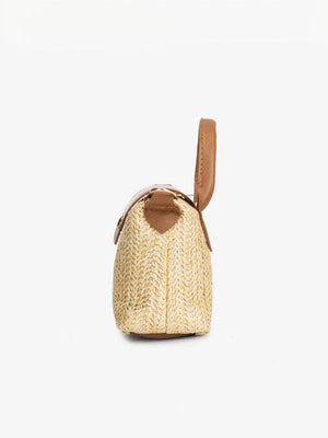 Vacation Patchwork Straw Crossbody Bag