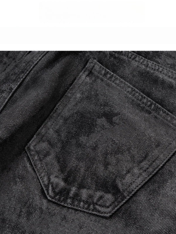 Niche Retro Coating Loose Wide-leg Micro Loudspeaker Mopping Jeans