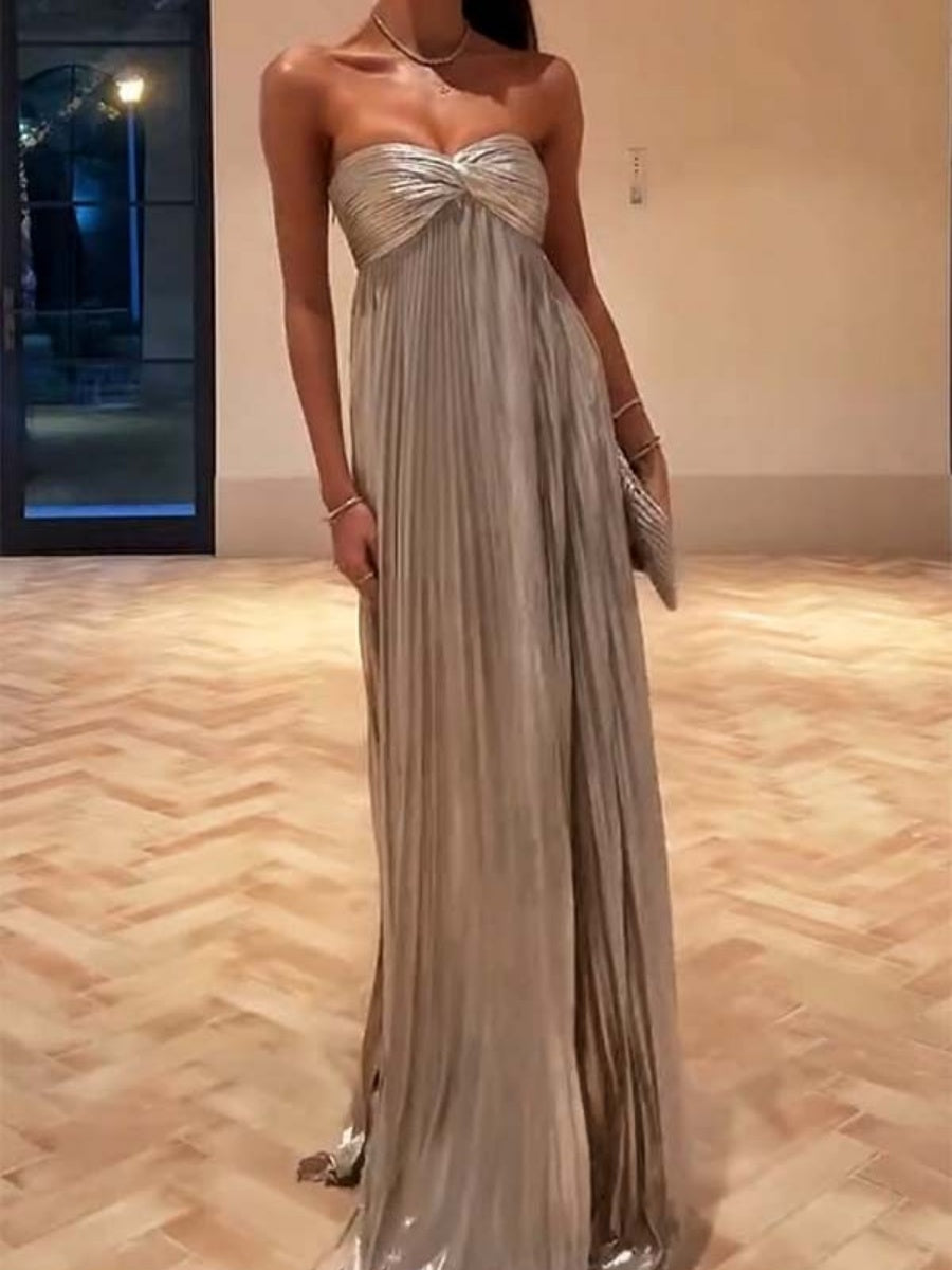 Hot Stamping Tube Top Loose-fit Evening Dress Mini&Short Dresses