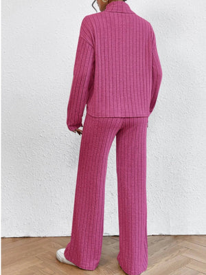 Sweaters Loose Trousers High Collar Two-piece Suit