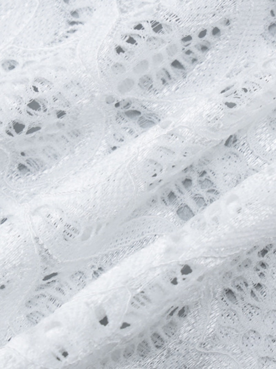 Sexy Deep V Slim Fit Short Navel Trim Long Sleeve Lace Top