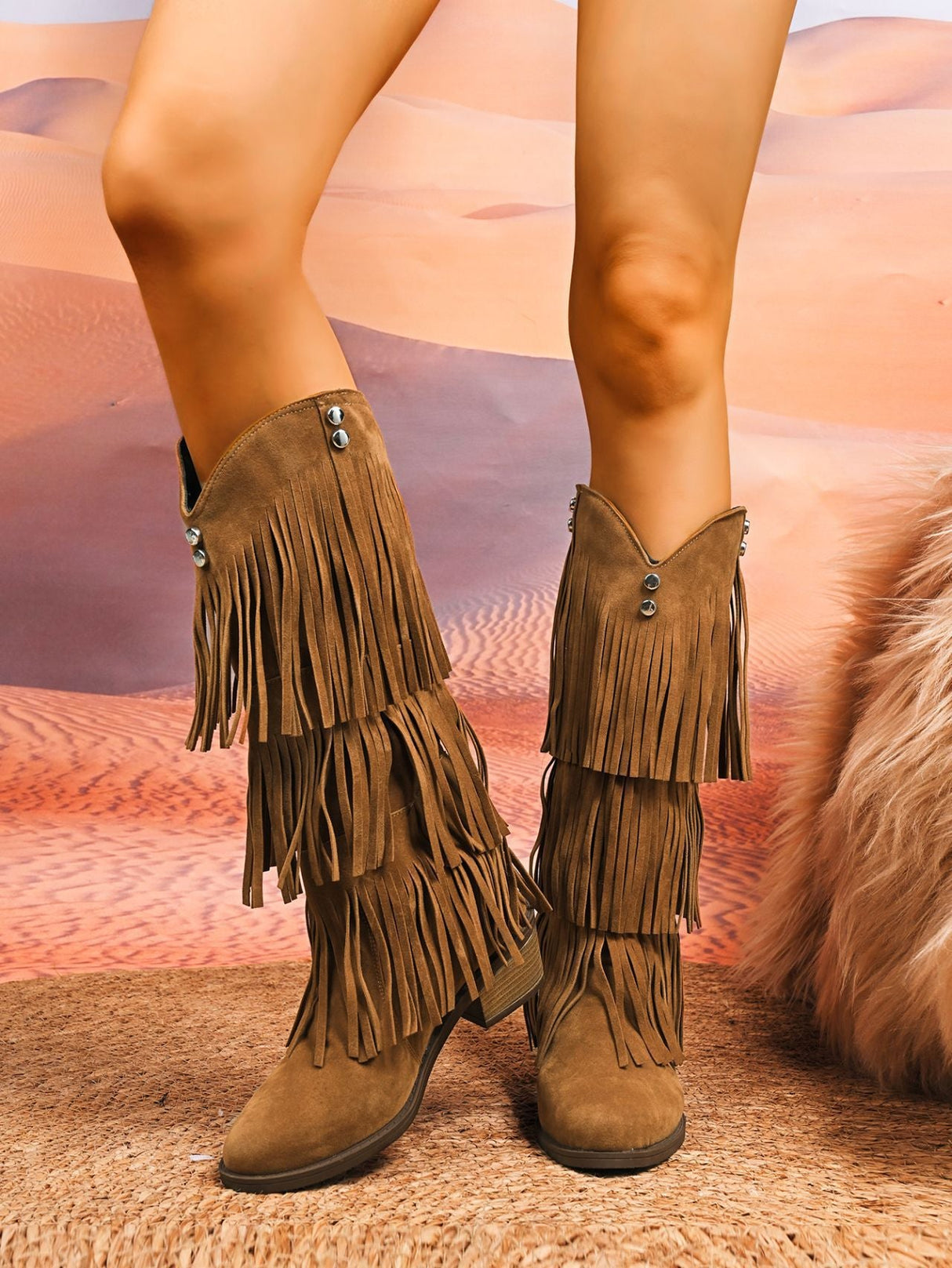 Retro High-top Tassel Women's Boots