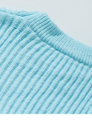 Zippered Pockets Thickening Crew Neck Sweater