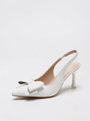 Escarpins à dos ouvert avec nœud papillon