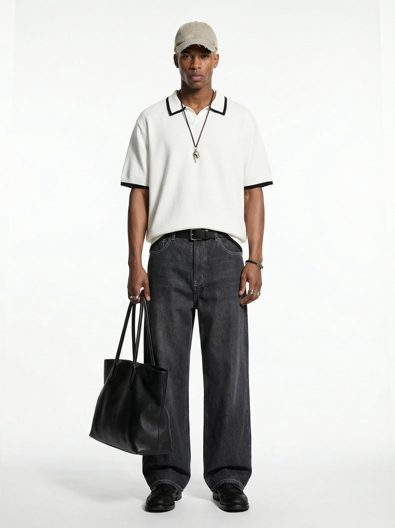 Old Money Style Color-blocked Leisure Polo Shirts
