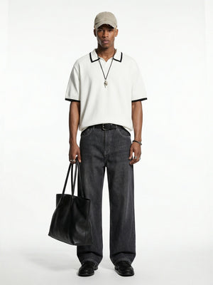 Old Money Style Color-blocked Leisure Polo Shirts