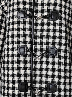 Liber Autumn women's houndstooth stitching round neck coat jacket