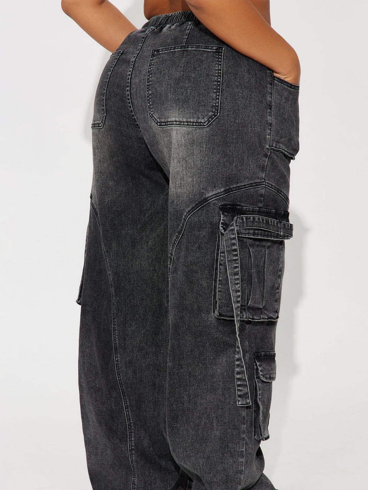 Y2k Cargo Trousers Straps Jeans