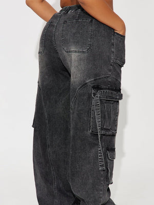 Y2k Cargo Trousers Straps Jeans