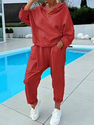Ensembles 2 pièces comprenant un sweat à capuche et un pantalon de couleur unie
