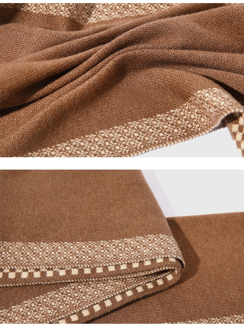 Écharpes en laine à rayures et à carreaux