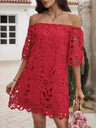 Lace Cutout Off-shoulder Mini&Short Dresses