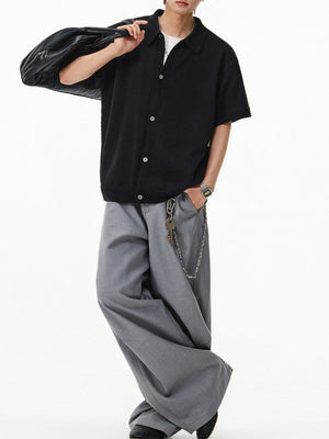 Texture Solid Color Simple Shirts