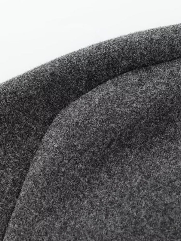 Stand Collar Single-breasted Large Pocket Blazer