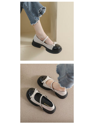 Liber Spring and Autumn Platform Bowknot Women's Mary Jane Shoes