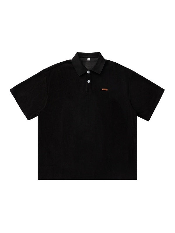 Vertical Strip Loose-fit Polo Shirt