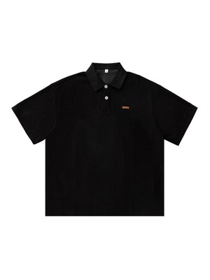 Vertical Strip Loose-fit Polo Shirt