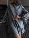 Long-sleeved Top Ruffled Shorts 2-piece Sets