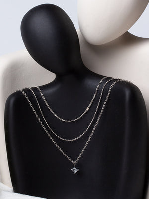 Square Diamond Multi-layer Necklace